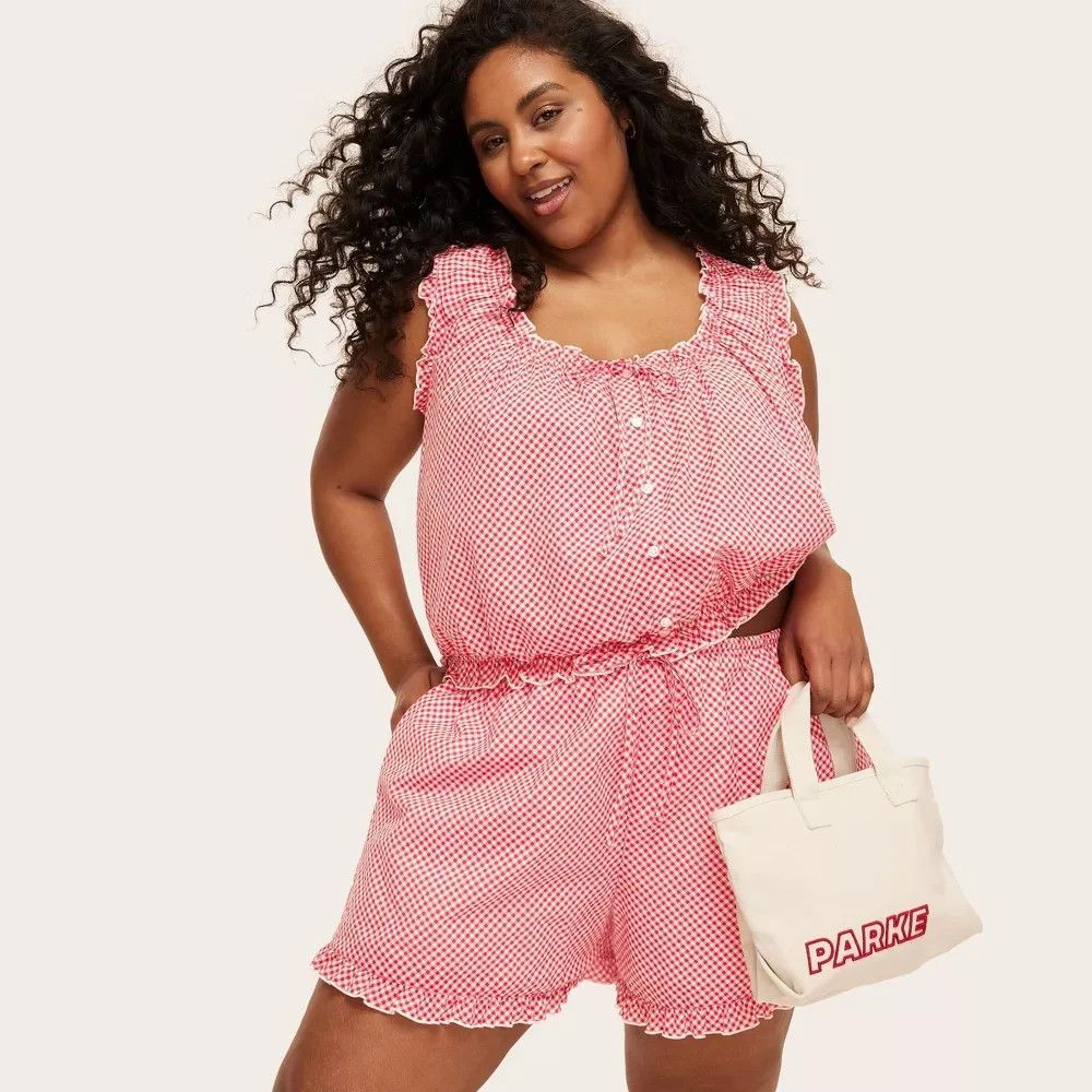 Target X Parke Red Gingham Sleeveless Tank & Shorts Womens 1X NEW